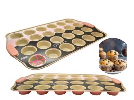 Molde 24 muffins antiadherente bicolor